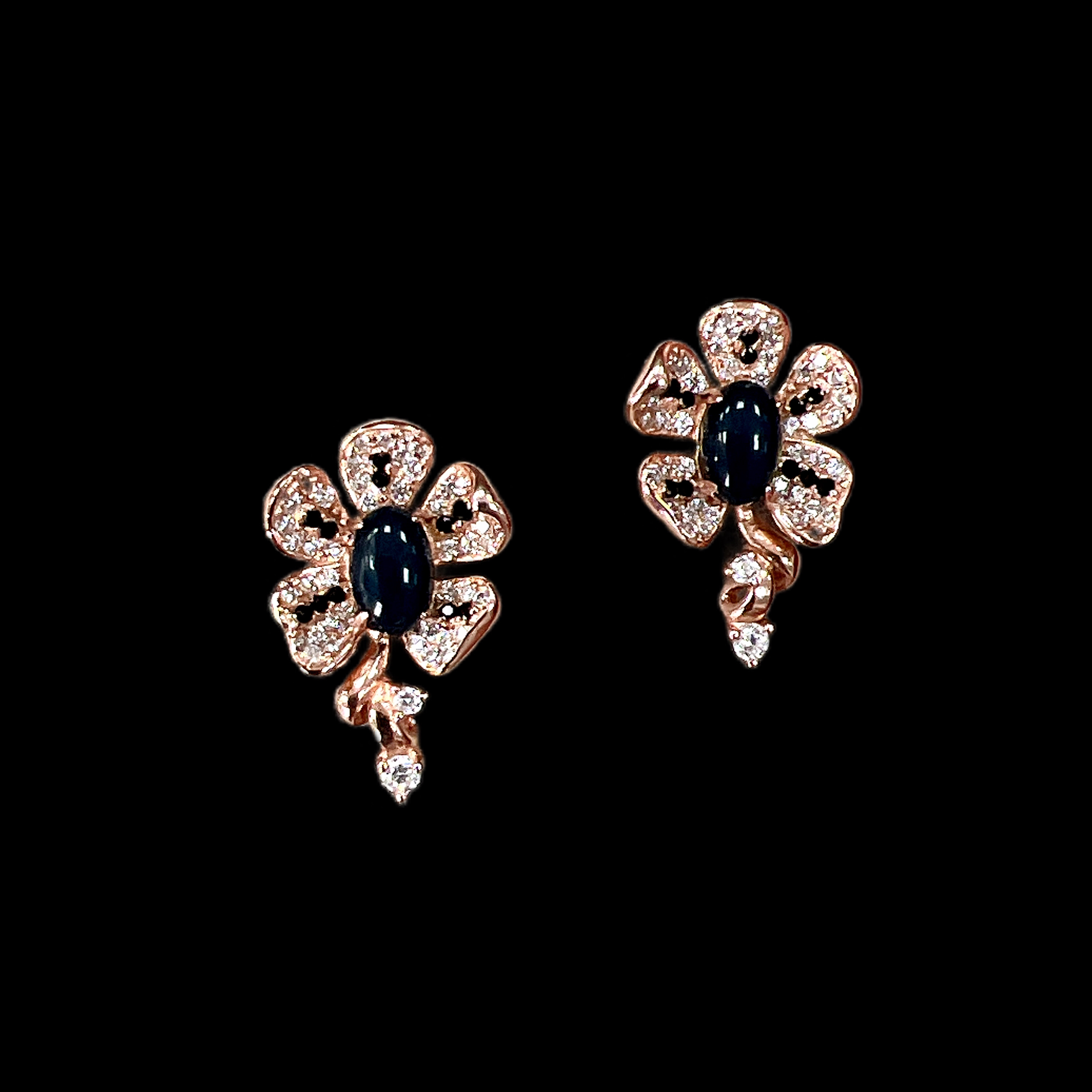 7469蓝珀耳钉孤品