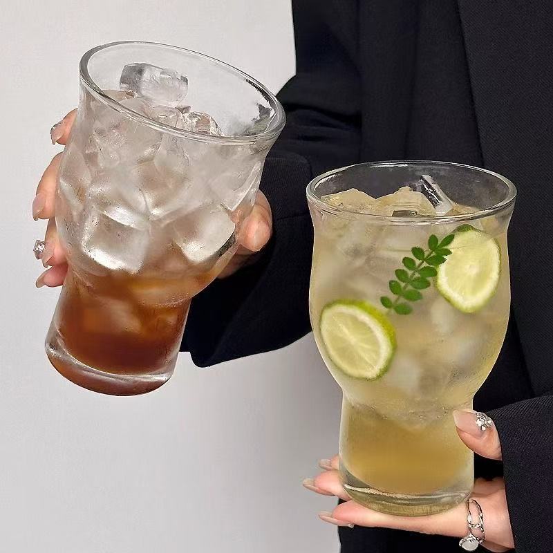 【四只装】冰美式复古宽口玻璃杯冷饮杯果咖啡杯大容量苏打气泡水杯
