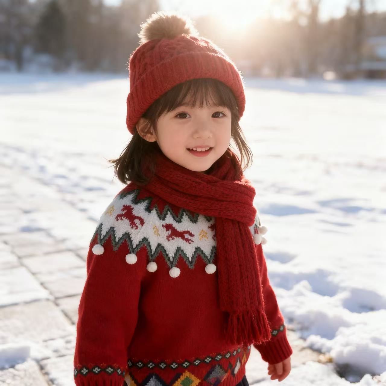 【小鹿斑比】DL25002新款冬款洋气时髦女童毛衣