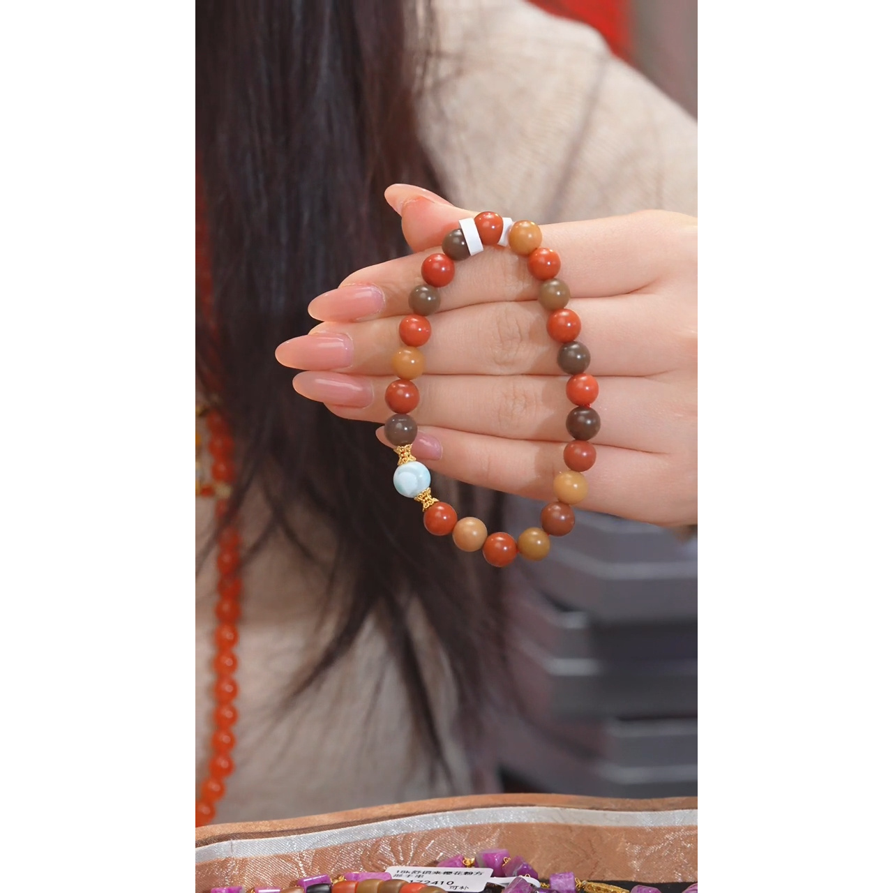 南红玛瑙手串未镶嵌多样性发 卡7-8@@W7033