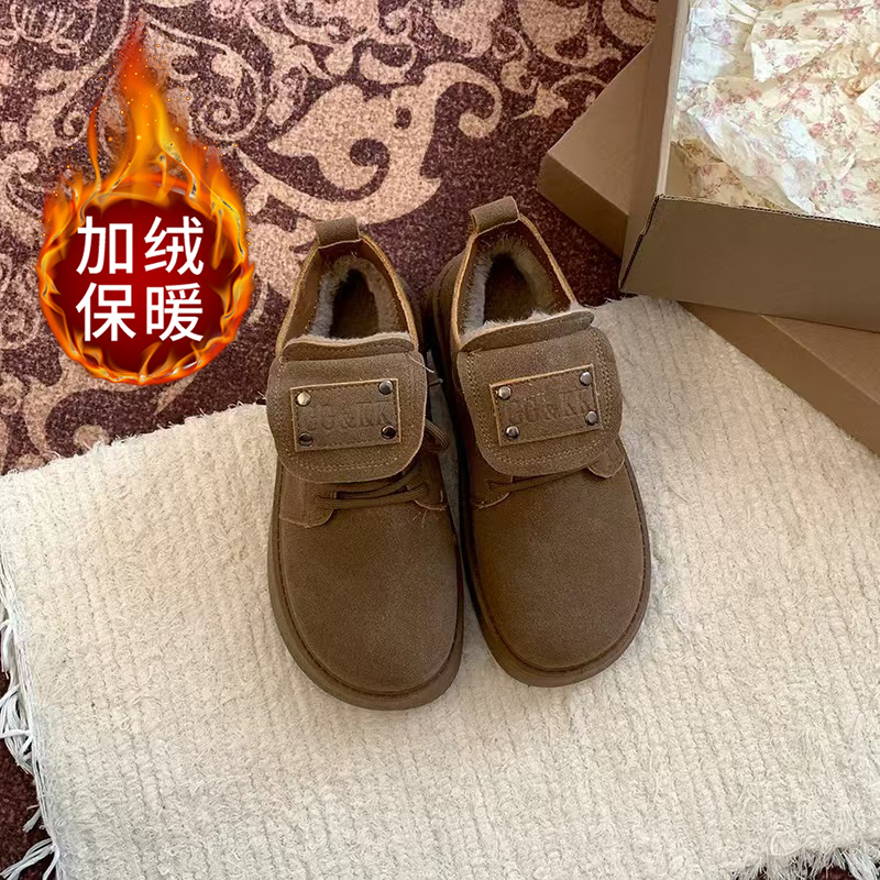 E906-2 卡增高厚底雪地靴女款新款冬季加绒加厚保暖勃肯棉鞋子