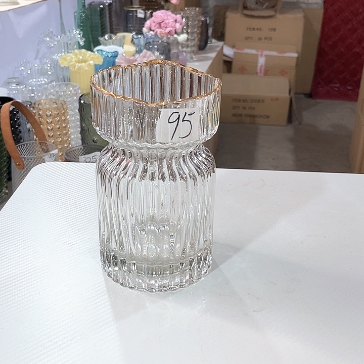 玻璃95高19口11水晶玻璃花瓶嘎嘎好看