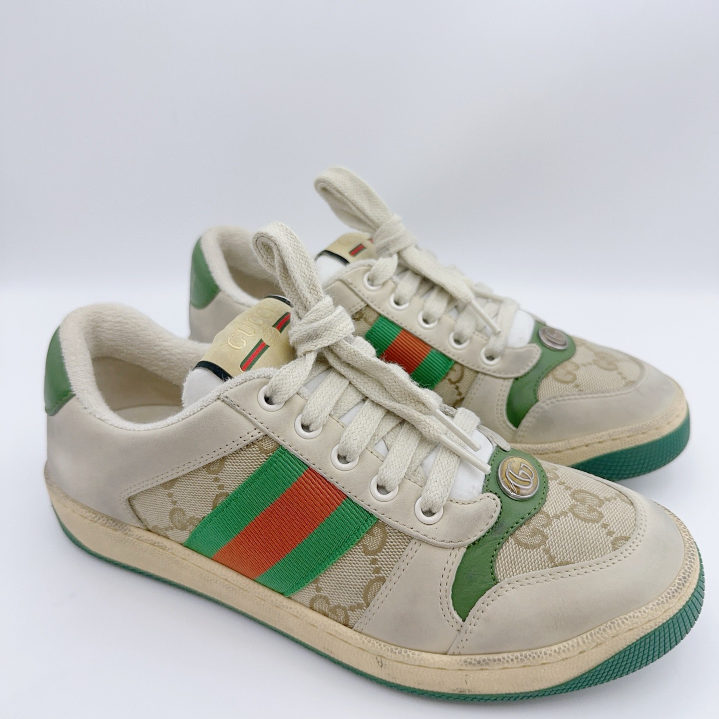 99新 GUCCI/古驰 37码/绿色脏脏鞋/01809