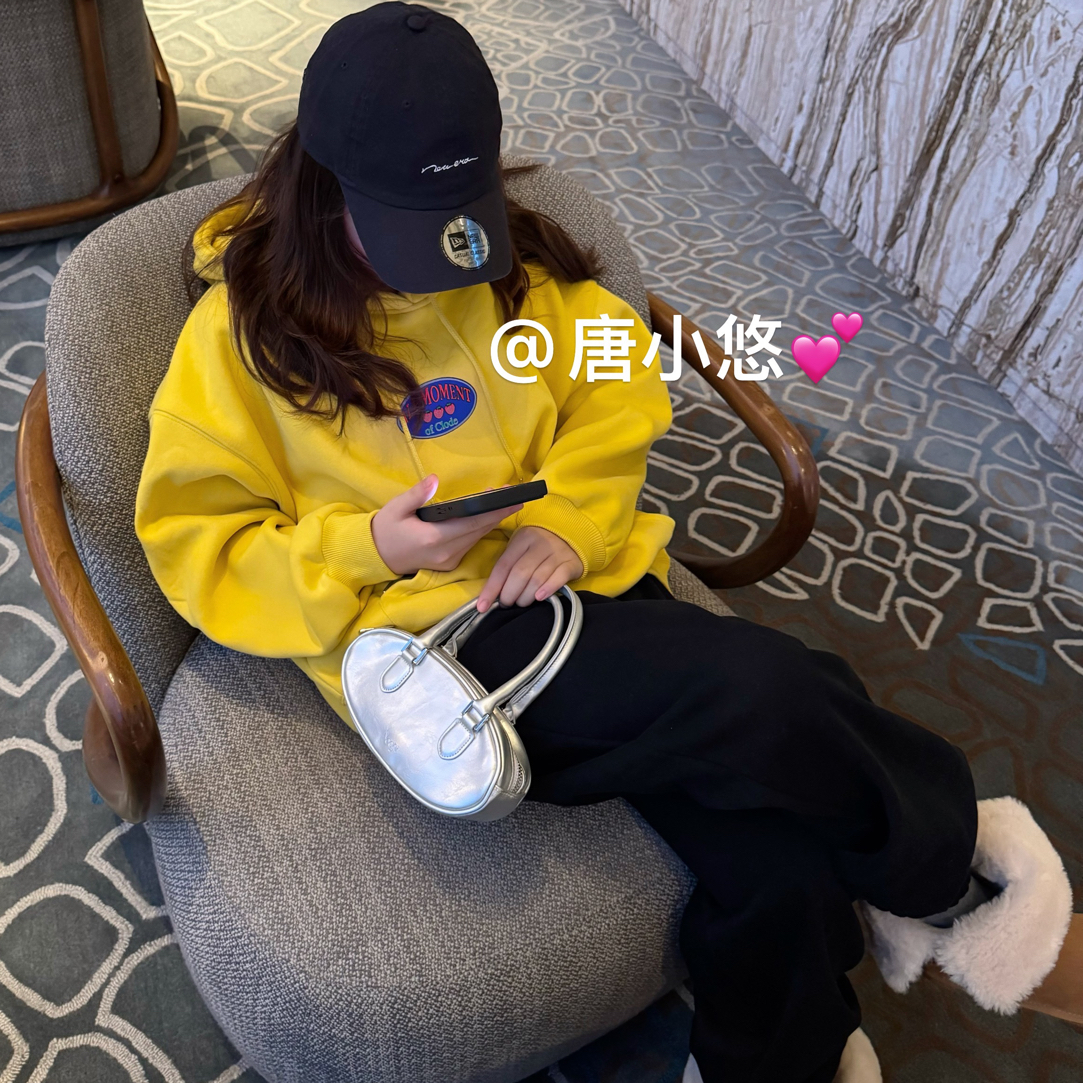 【唐小悠童装】百搭加绒加厚黑色休闲裤