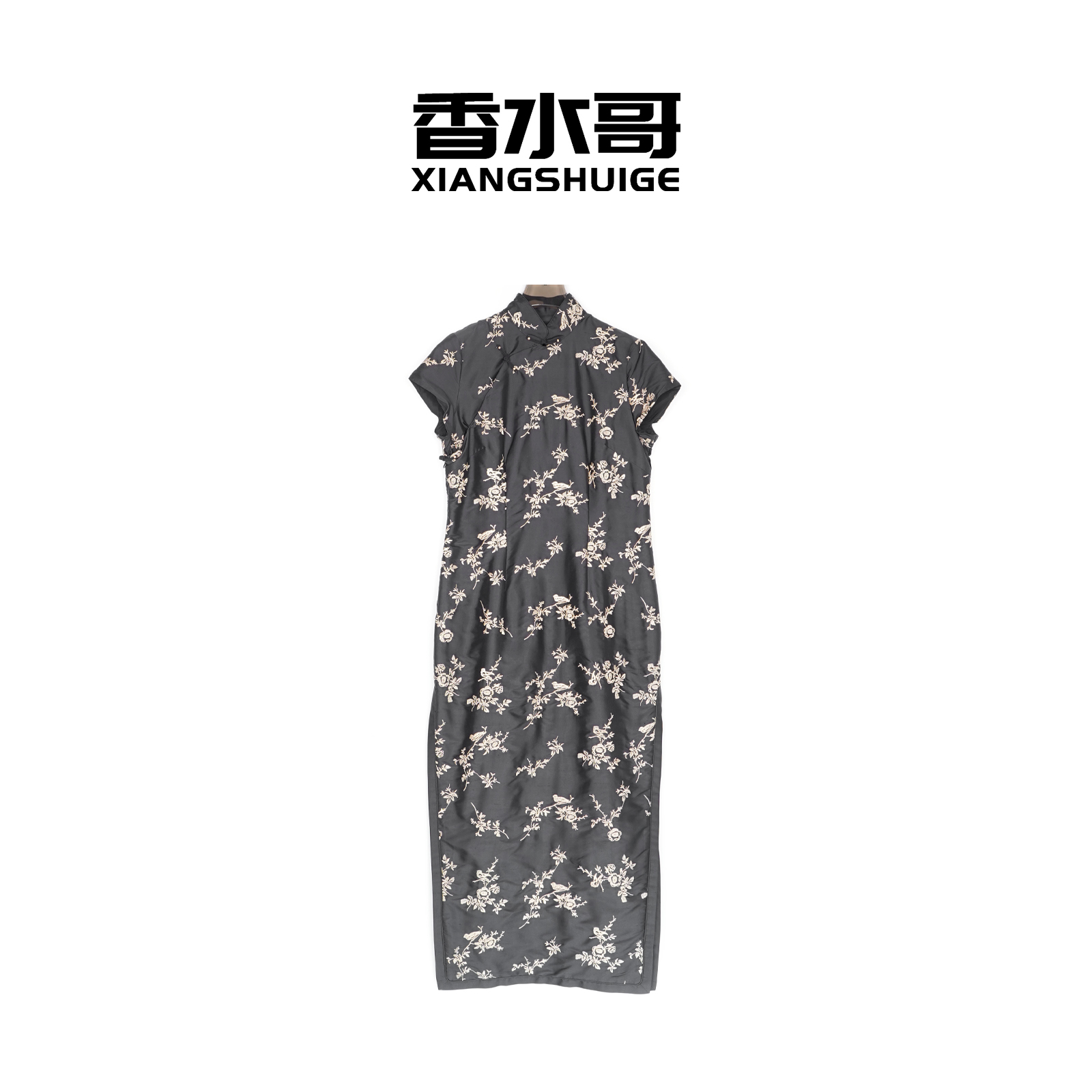 2025夏季新款女装轻奢老钱风双宫丝金丝绣线喜上眉梢旗袍连衣裙