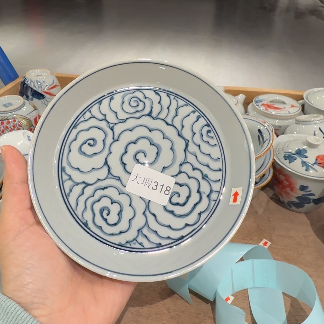 釉下手绘茶具微瑕