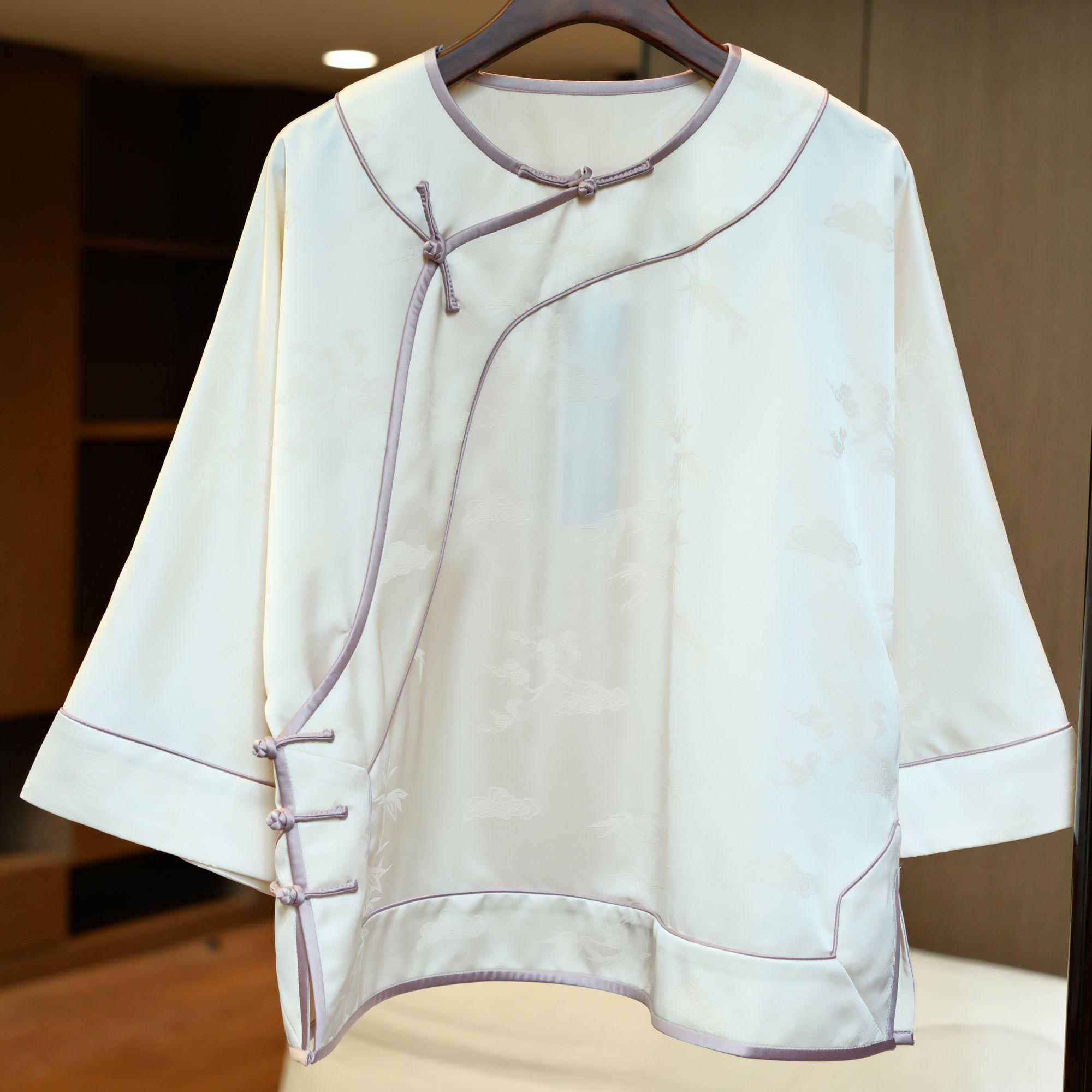 泽一『拂霄』复古中式国风手工高定上衣外套香云纱时尚日常百搭减龄