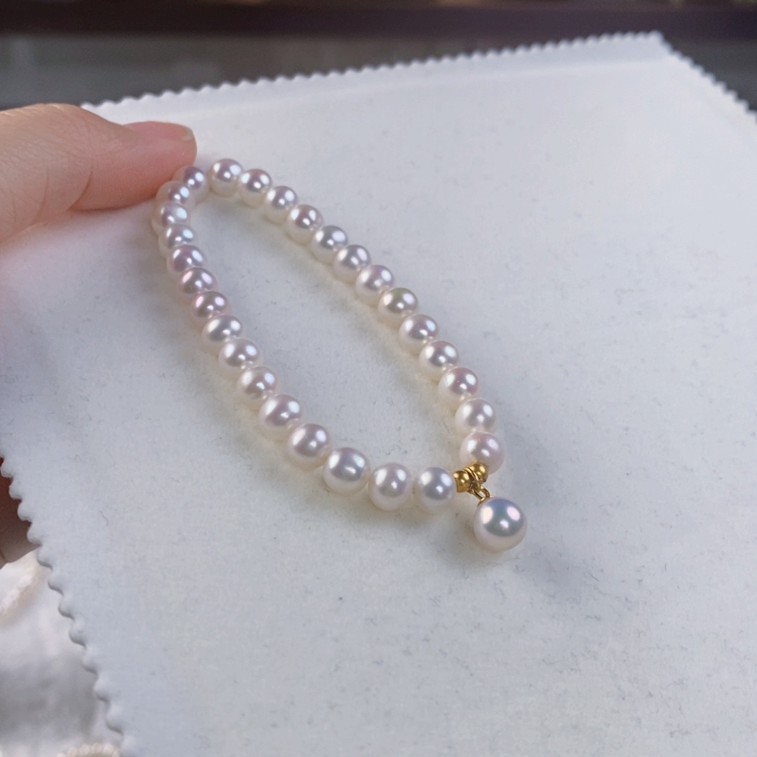 淡水珍珠手绳银S925镶嵌