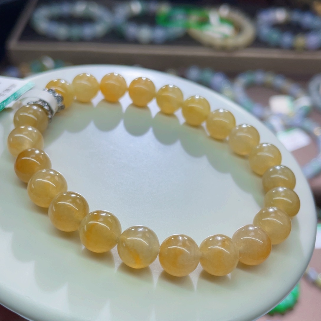 未镶嵌手链翡翠冰黄翡卡8