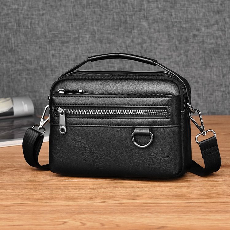 男士斜挎包2025新款软皮单肩包男士通勤单肩包外出手机包