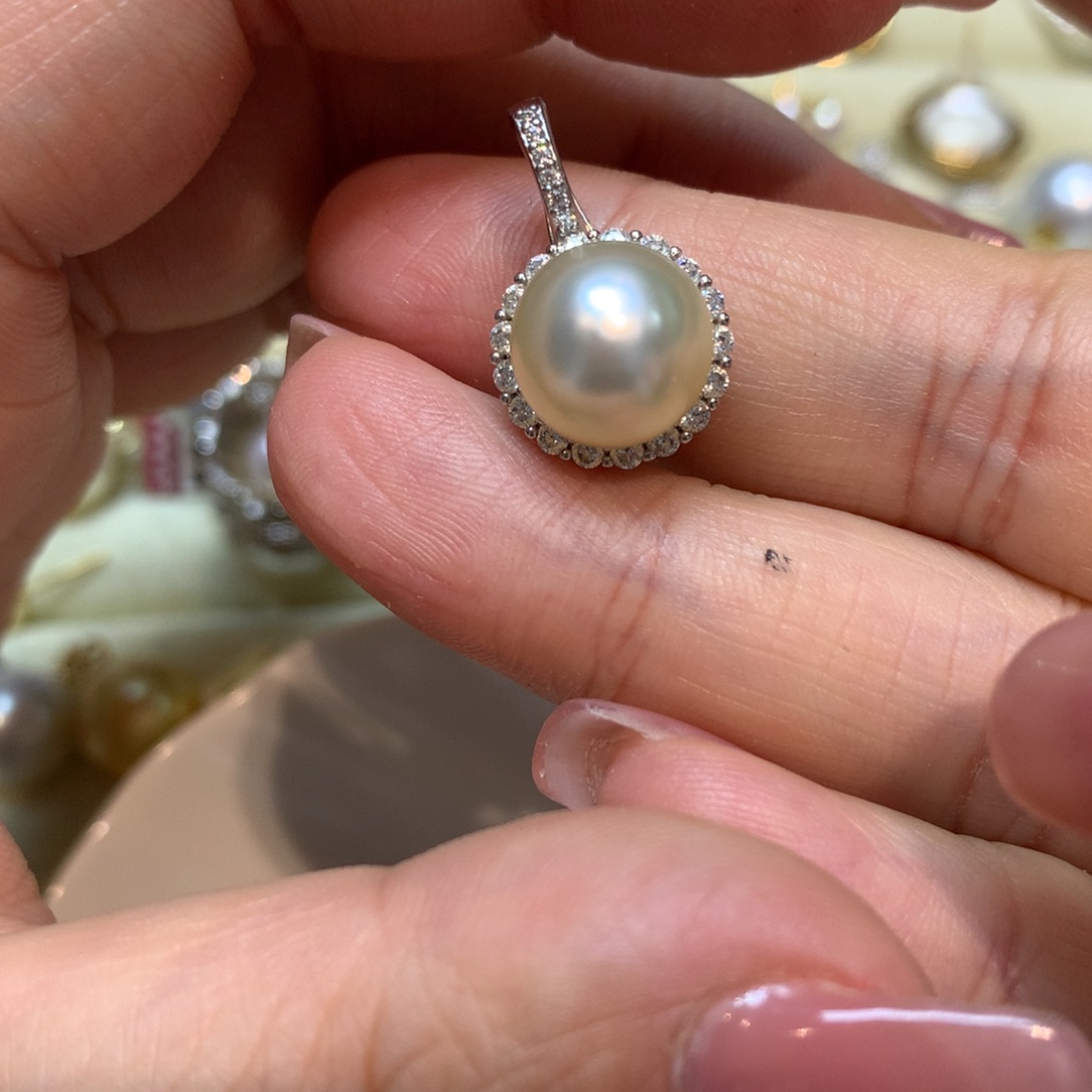海水珍珠颈饰银S925镶嵌