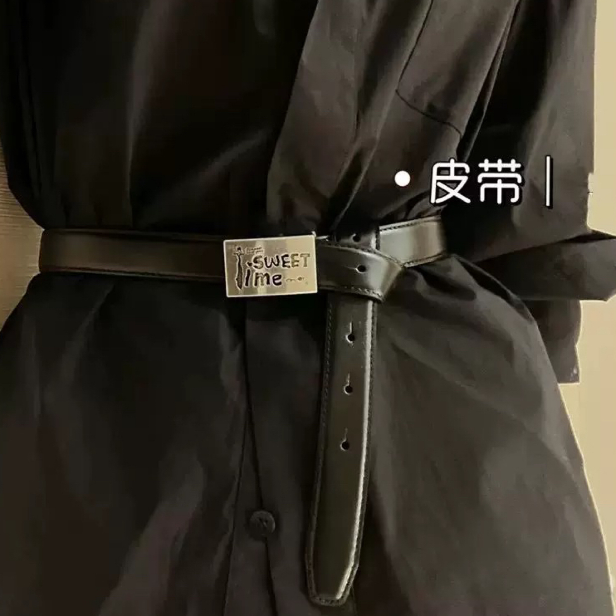 【 商场同款】2025新款趣味字母休闲方扣牛皮革腰带通勤皮带590044