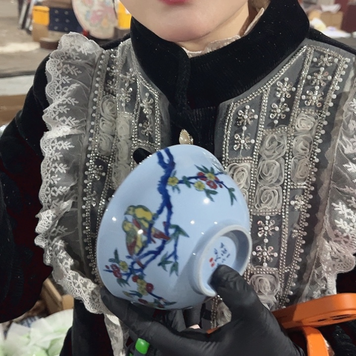 景德镇高温陶瓷A11花鸟碗