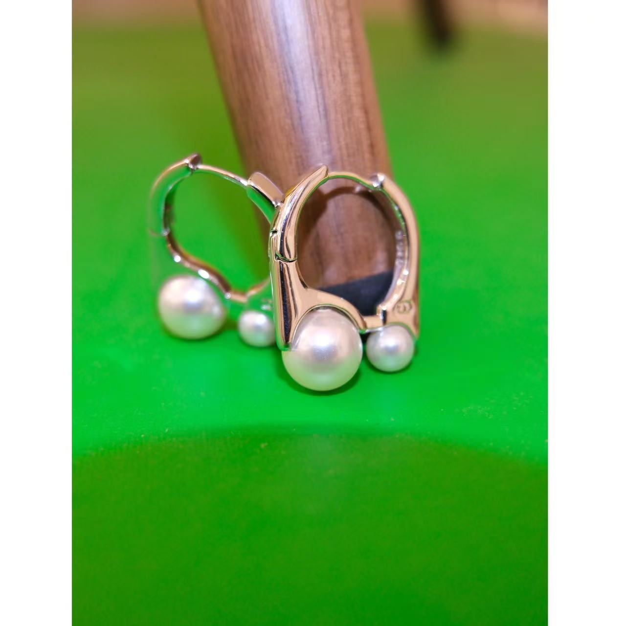 铜合金仿珍珠耳饰 小众设计ins贝珠耳饰47389