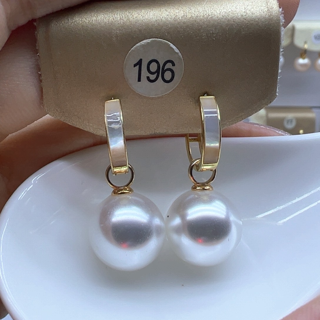 银S925镶嵌淡水珍珠耳饰