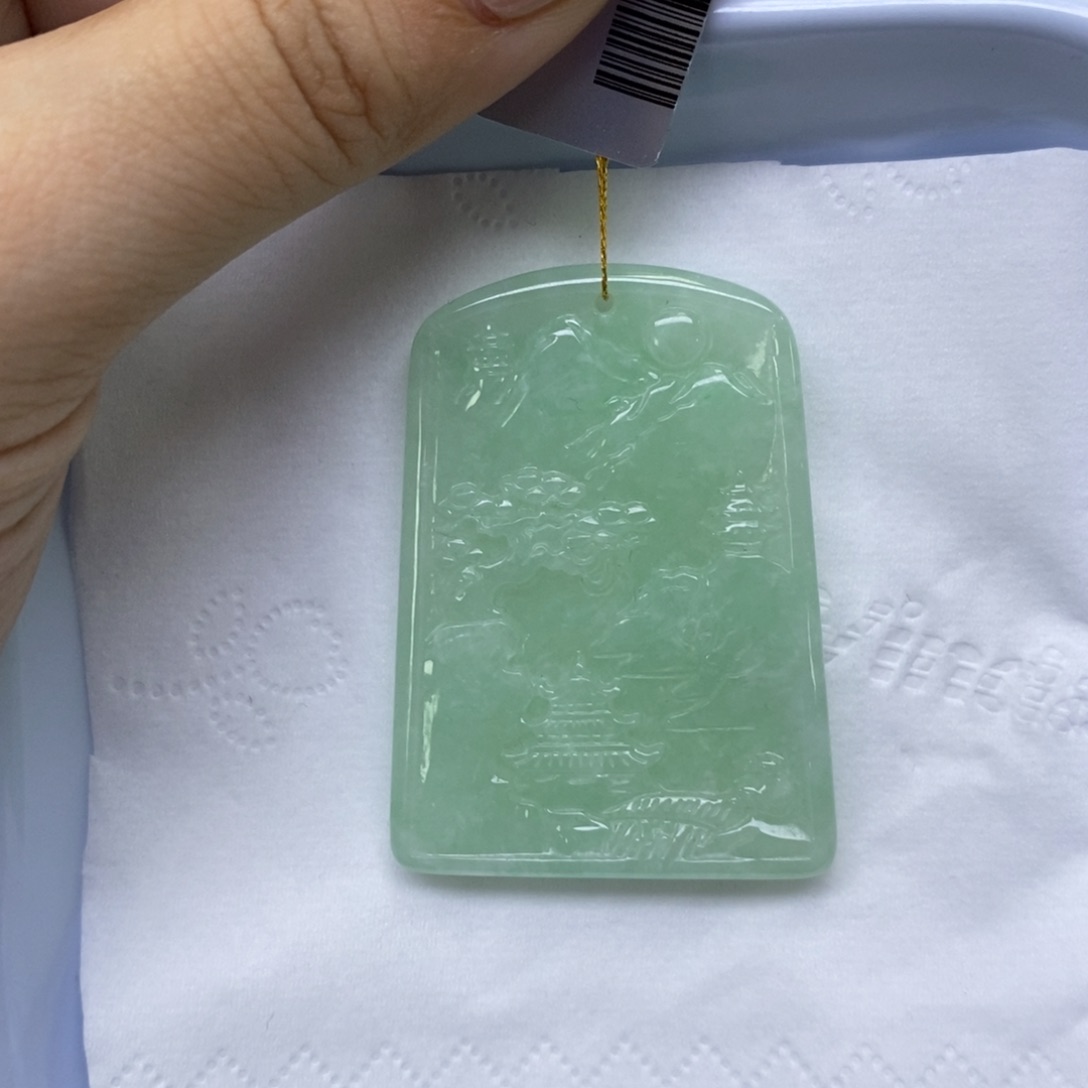 颈饰未镶嵌翡翠山水牌