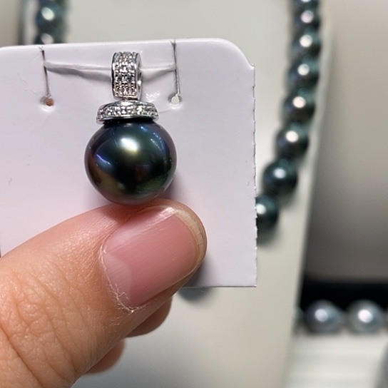 海水珍珠颈饰银S925镶嵌12