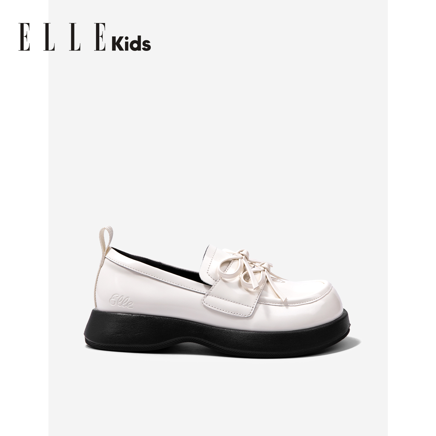 ELLE KIDS童鞋女童小皮鞋2025春秋新款儿童公主鞋女孩蝴蝶结单鞋