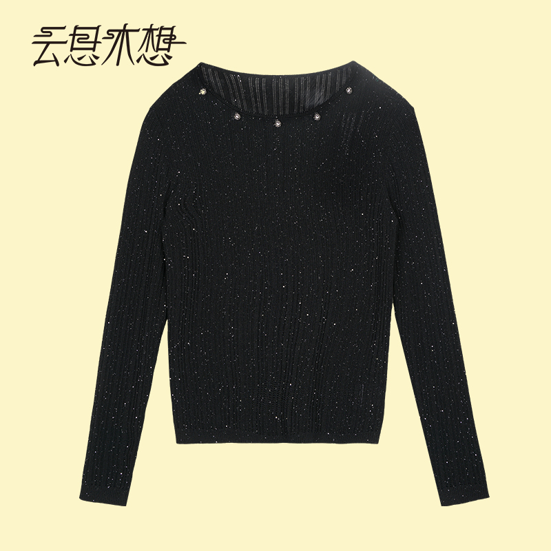 Ysimo-X云思木想 流光掠影毛针织衫 复古纽扣装饰百搭针织衫12433
