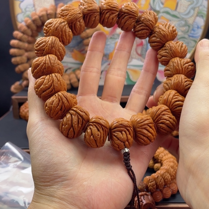 桃核手串龙纹桃核麒麟