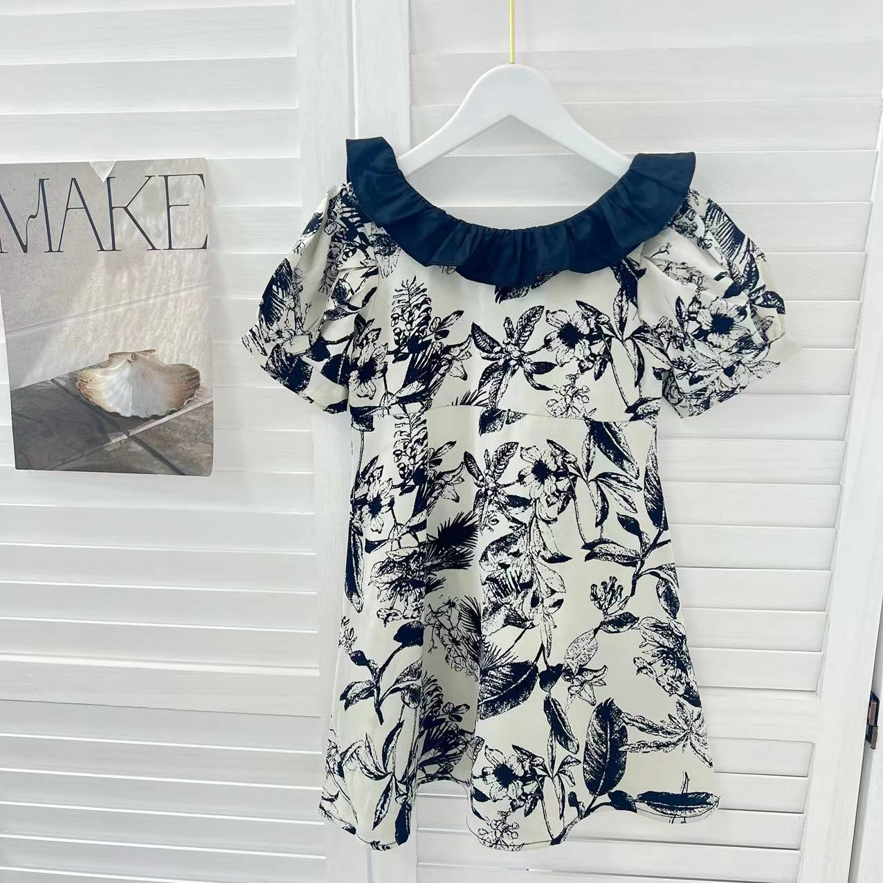 女童2025夏季新款洋气荷叶边连衣裙B2506