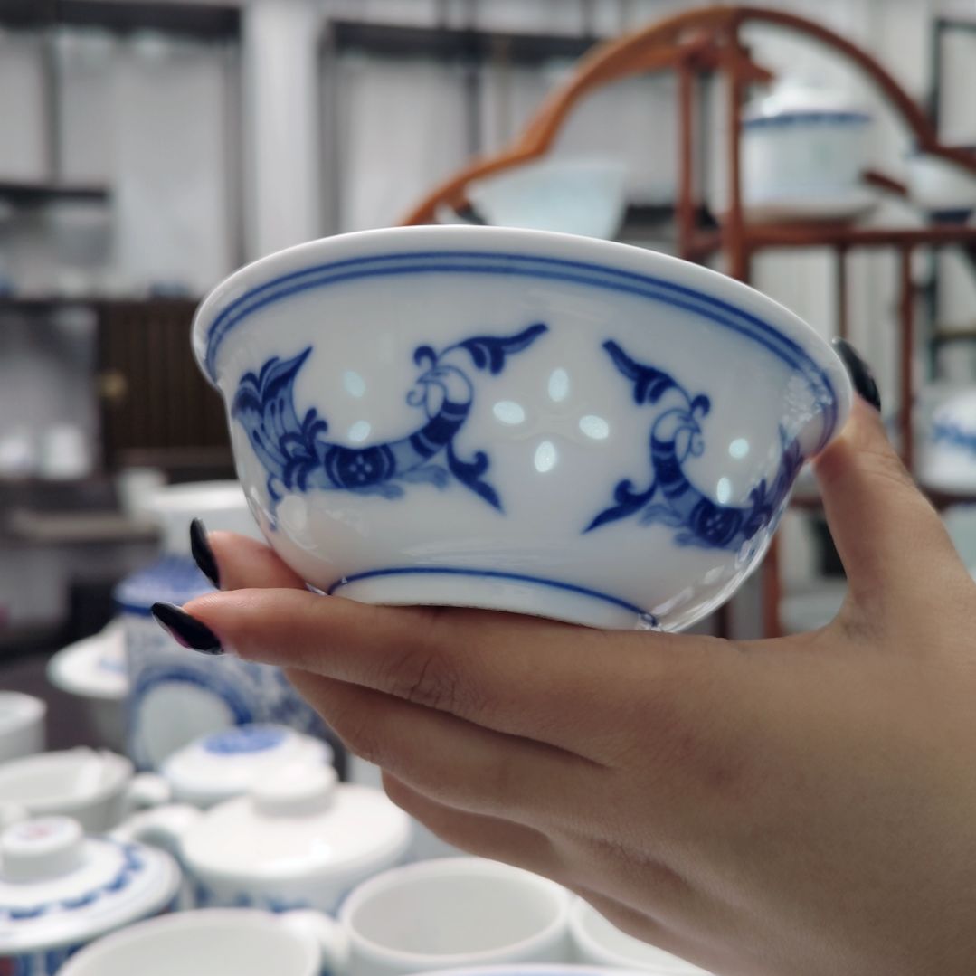 陶瓷孔雀5寸饭碗四只装