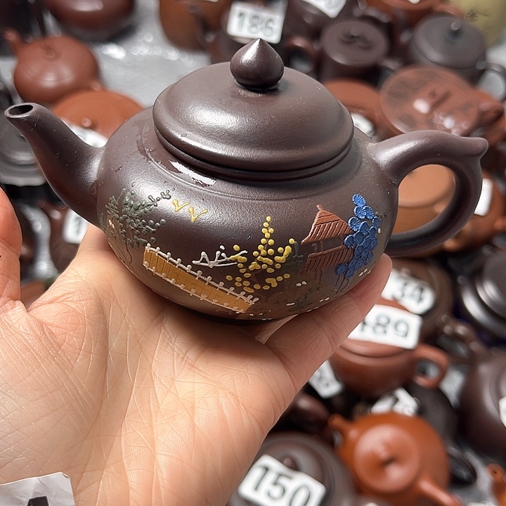 紫砂茶壶紫砂微瑕半手