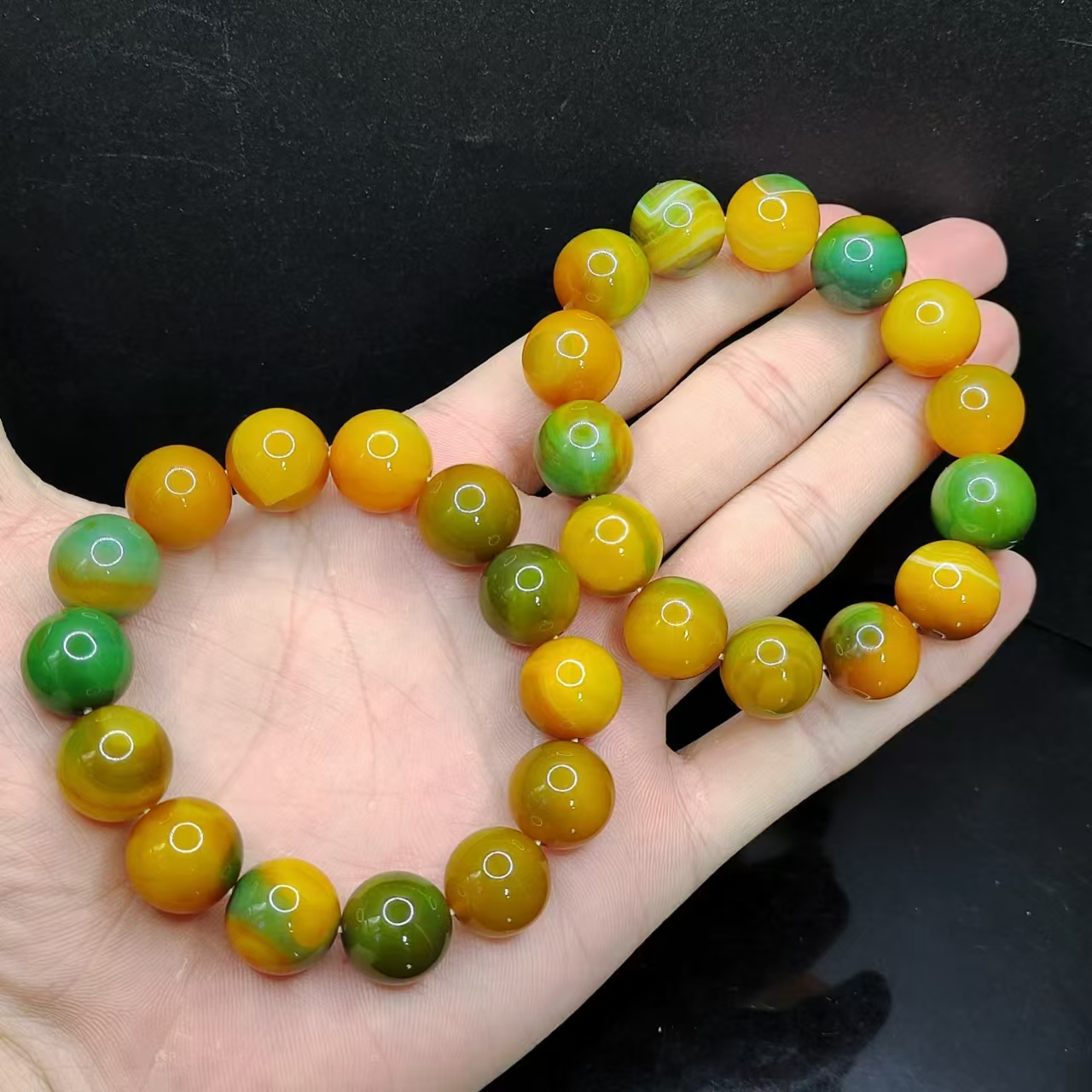 【老三珠宝】盐源单圈手串GS【多样性发其一】约14mm