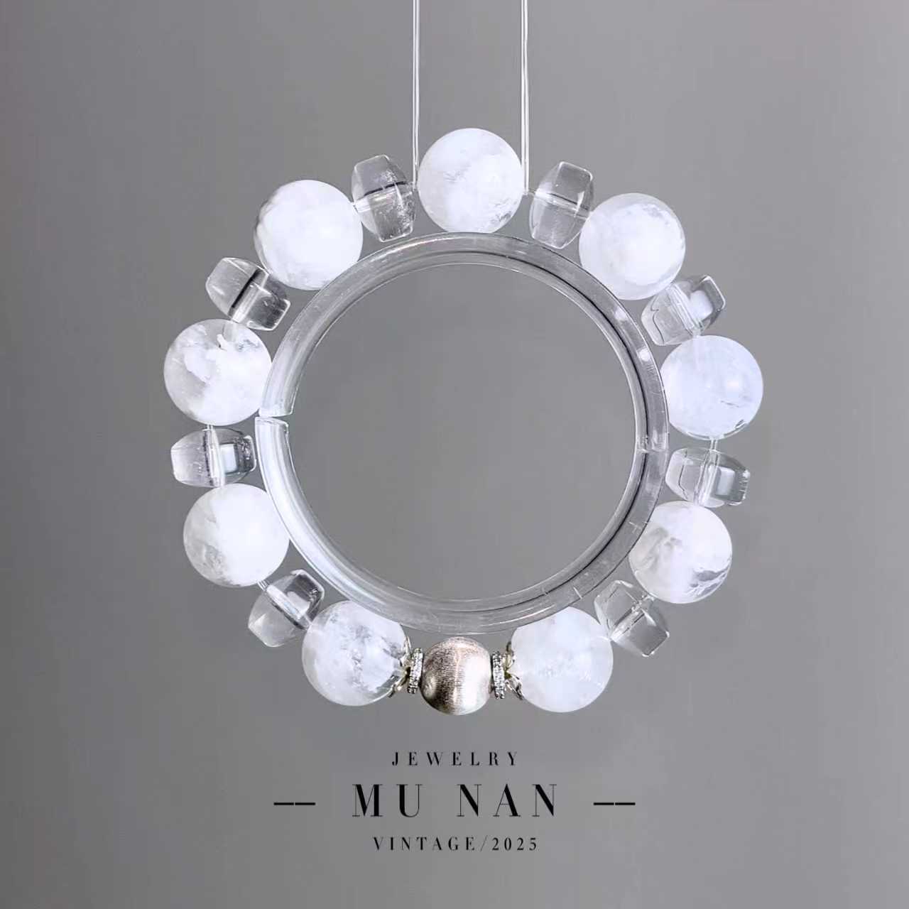 天然水晶天然白幽灵＋多切面白水晶手串（多样性发其一）