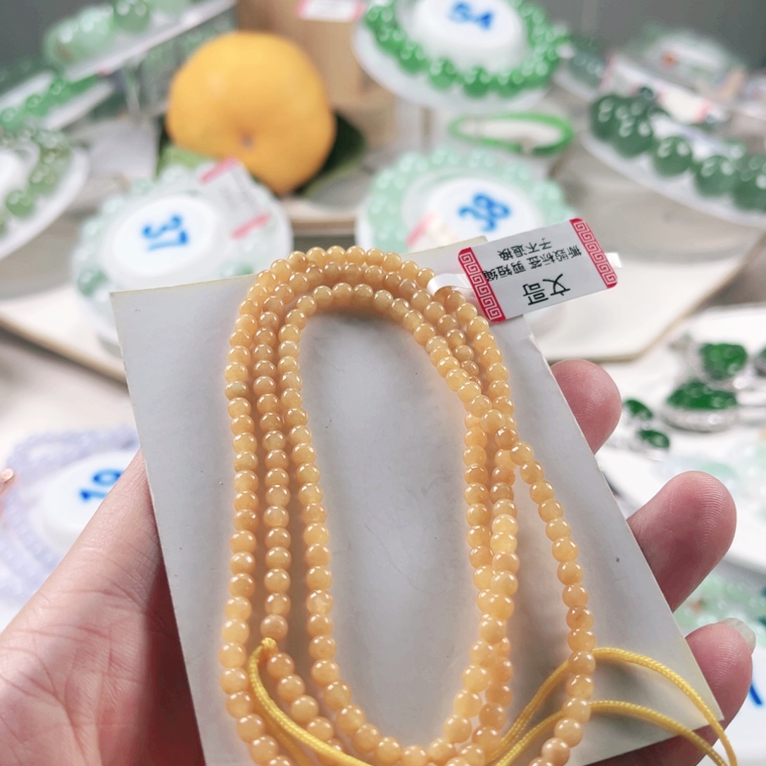 翡翠未镶嵌手链珠链3.+