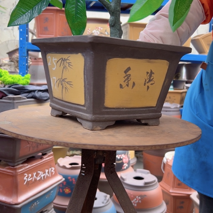 25黄四方花盆花盆花盆花盆