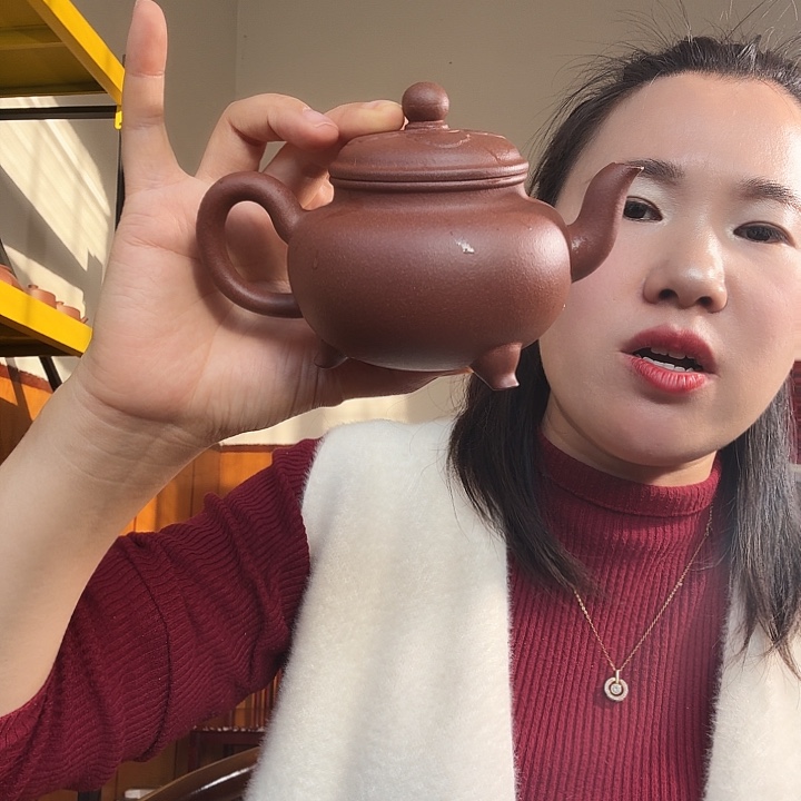 紫砂茶壶紫泥底槽青大彬如意240cc