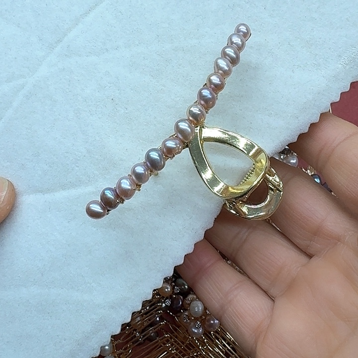 淡水珍珠发饰银S925镶嵌