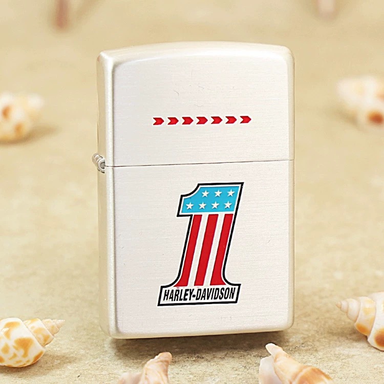 ZIPPO/之宝正品打火机镀银哈雷一号防风设计男士