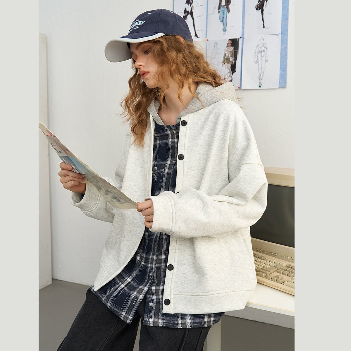 【茉茉专属】美式学院风印花小众加绒棒球服女式外套AEW4C1025