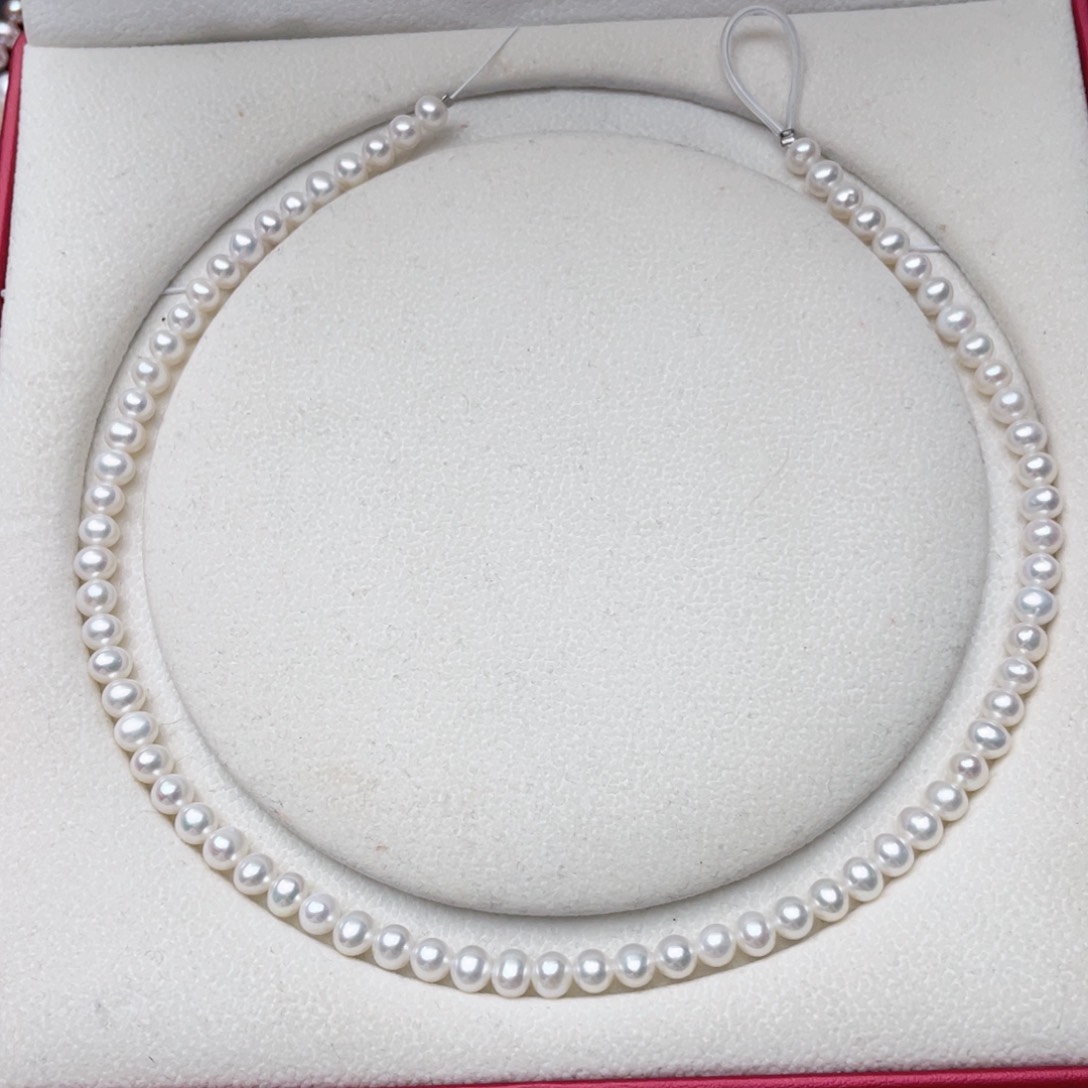 淡水珍珠银S925镶嵌颈饰6-7mm