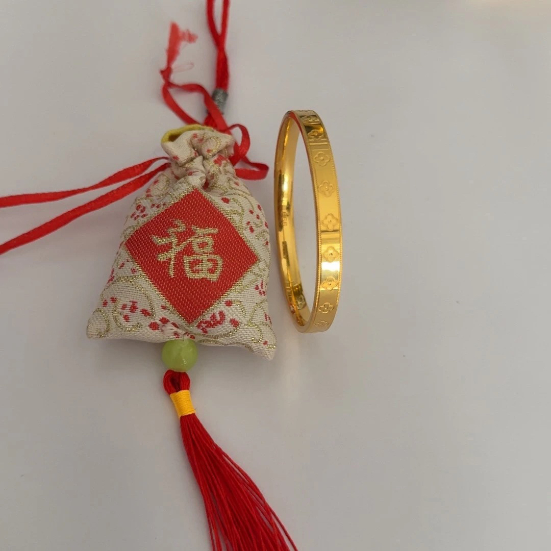 铜合金手镯 铜合金手镯 四叶花时尚轻奢宽