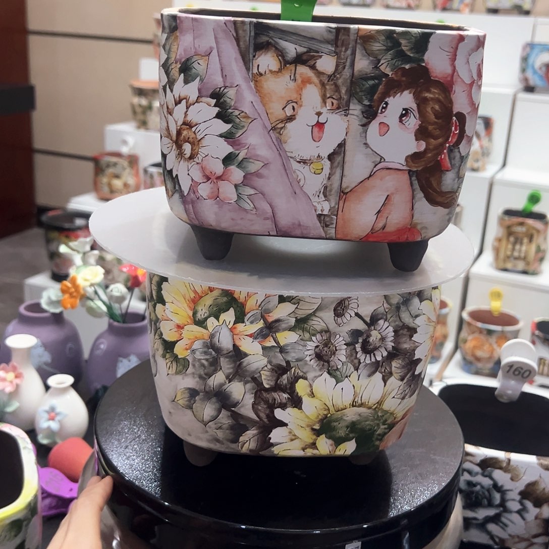 轩***涵手绘陶瓷花盆美盆