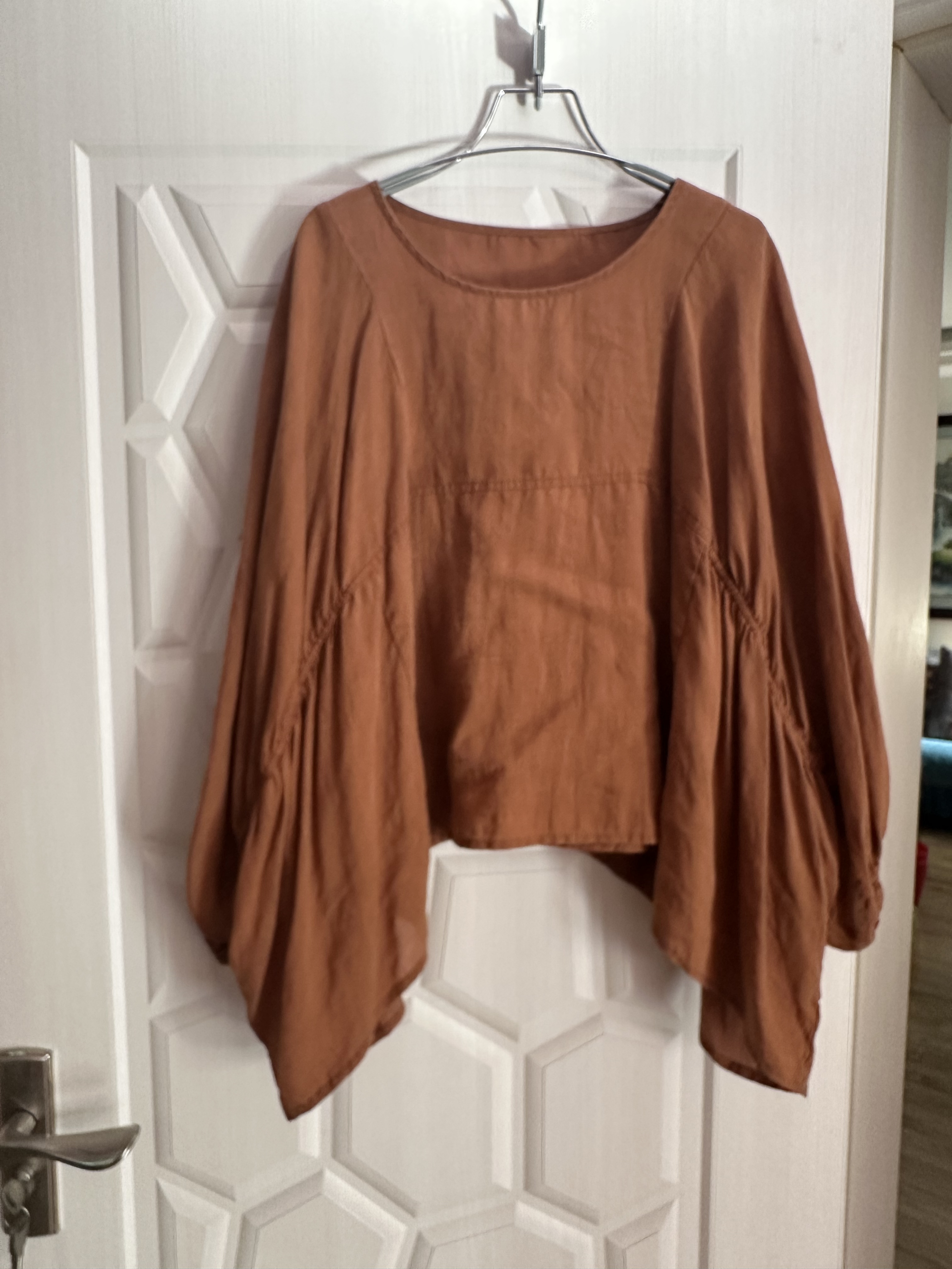 个性设计师款亚麻宽松休闲上衣