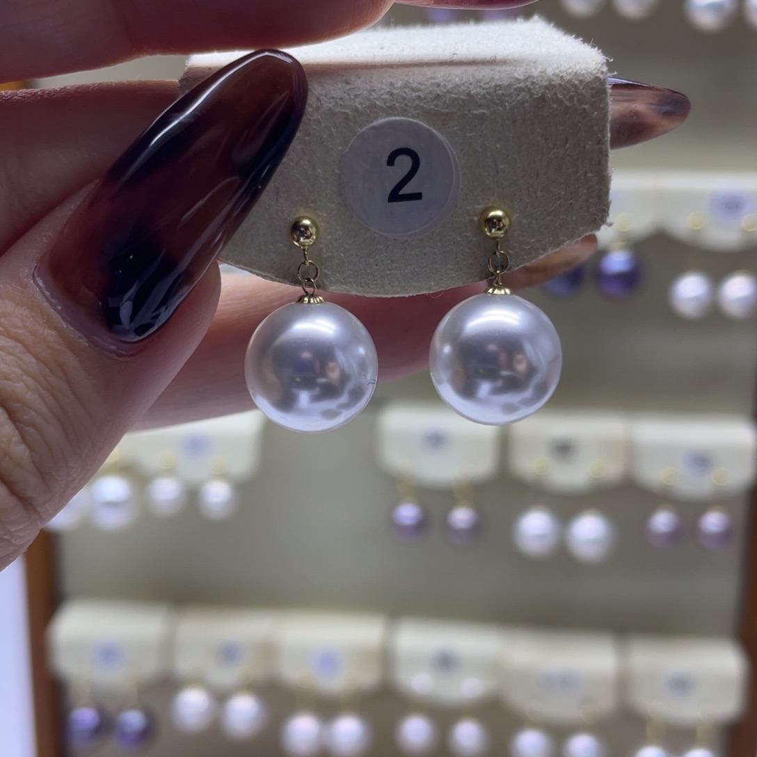 淡水珍珠耳饰18K金镶嵌