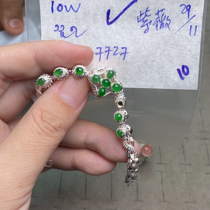 紫***、定制翡翠未镶嵌项链