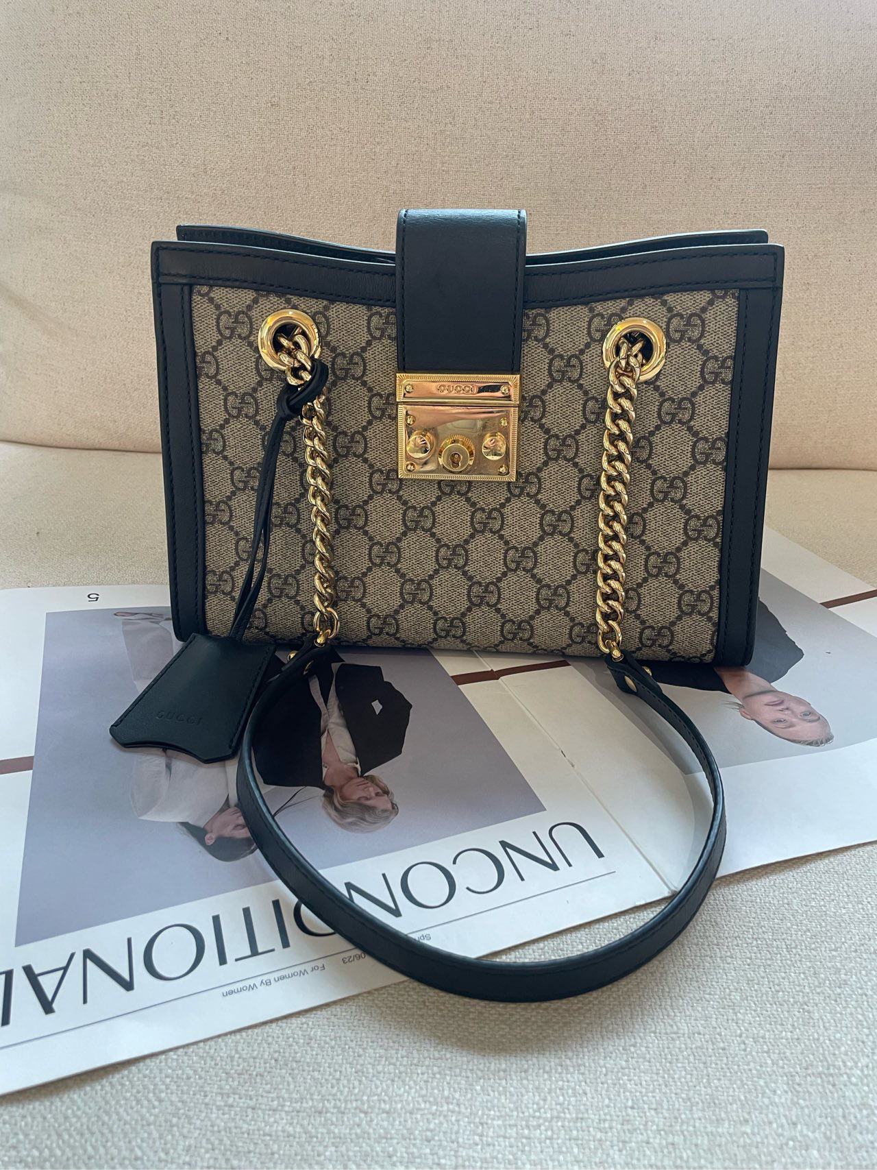 95新 GUCCI/古驰 Padlock小号托特包 公价19500