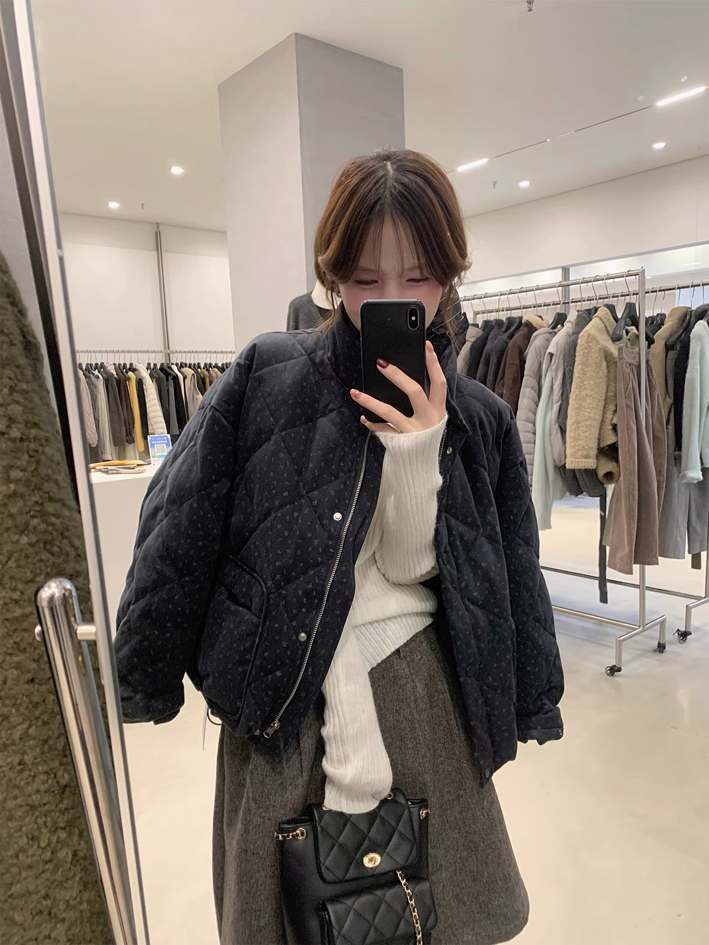 灰灰呀！6899 韩系博主款～敲奶少女立领碎花百搭保暖羽绒服外套