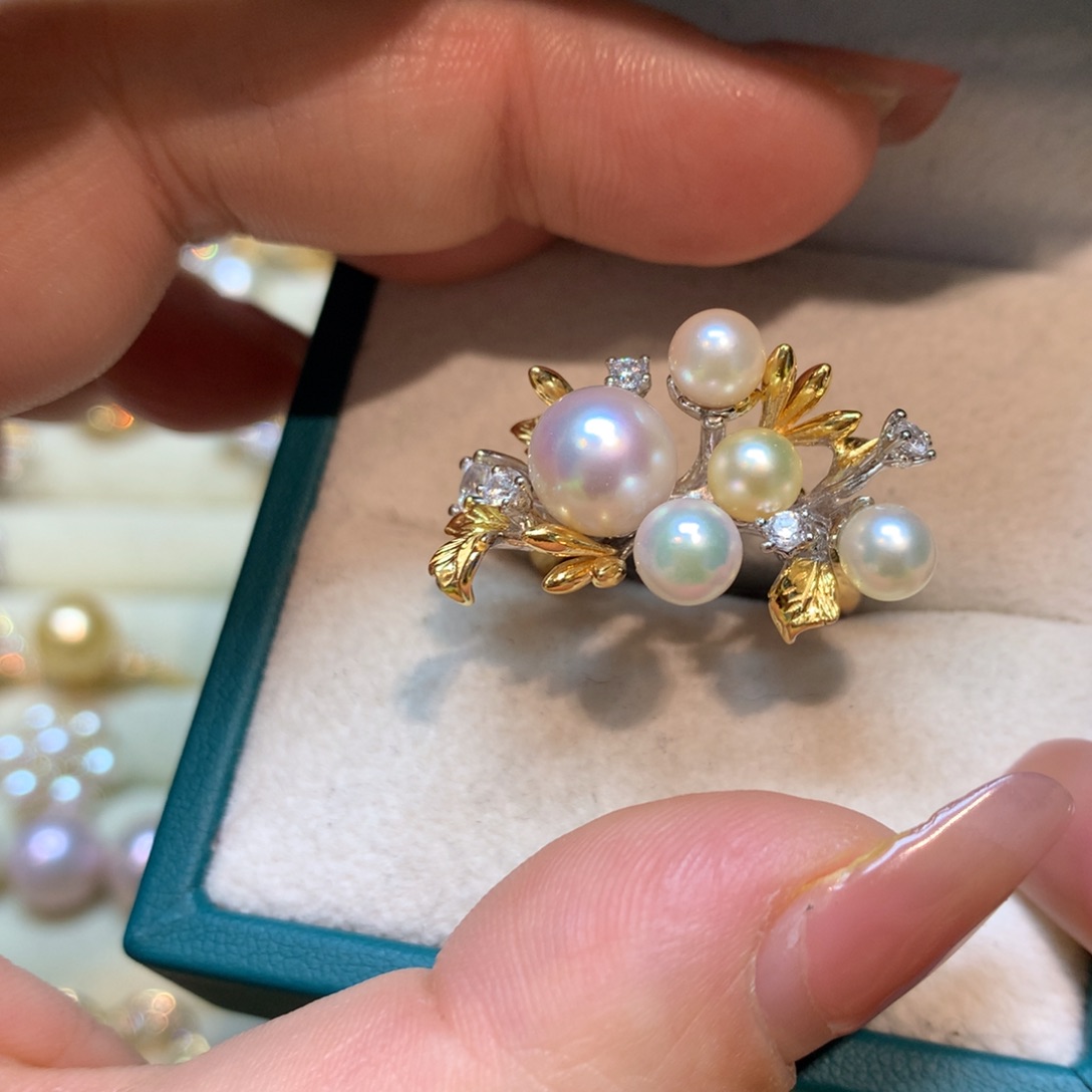 海水珍珠戒指银S925镶嵌