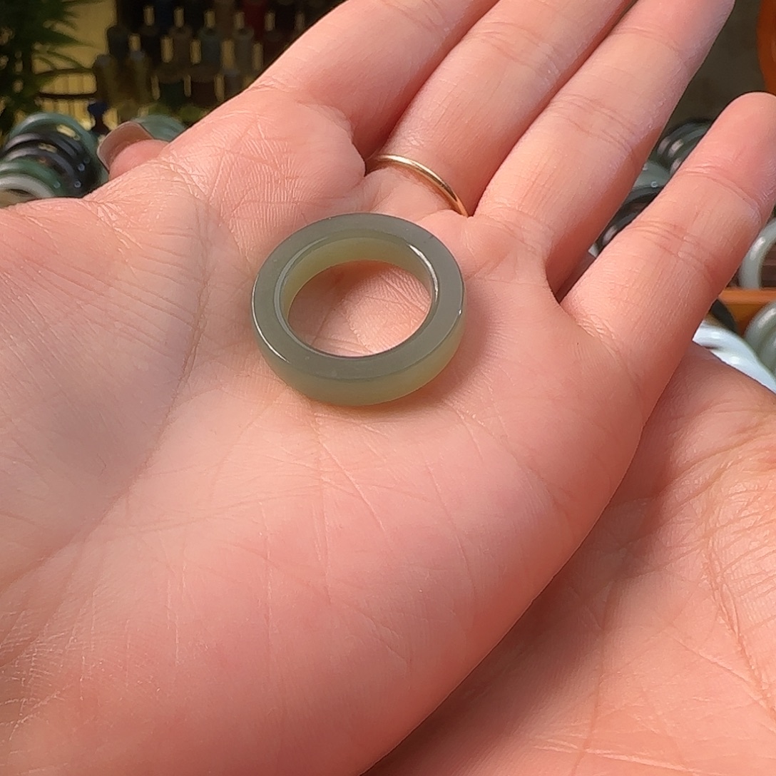 和田玉未镶嵌戒指14-15