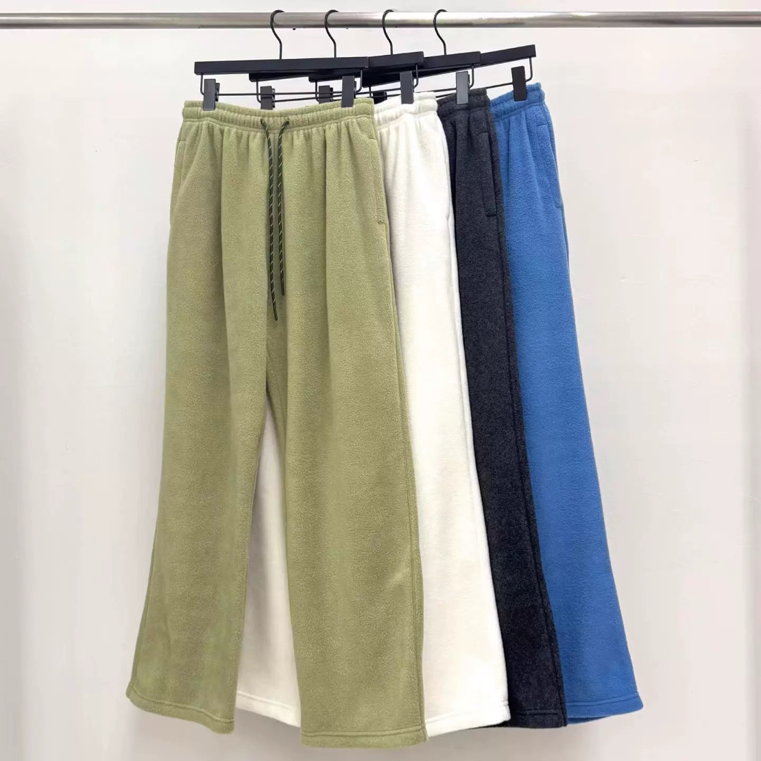 【粉风】东大门.river秋冬松紧腰纯色摇粒绒休闲裤