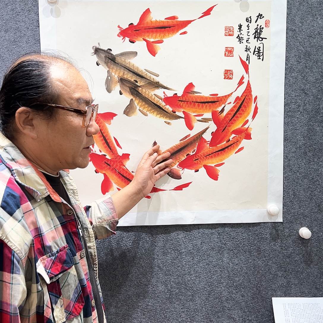 国画纯手绘画心原创