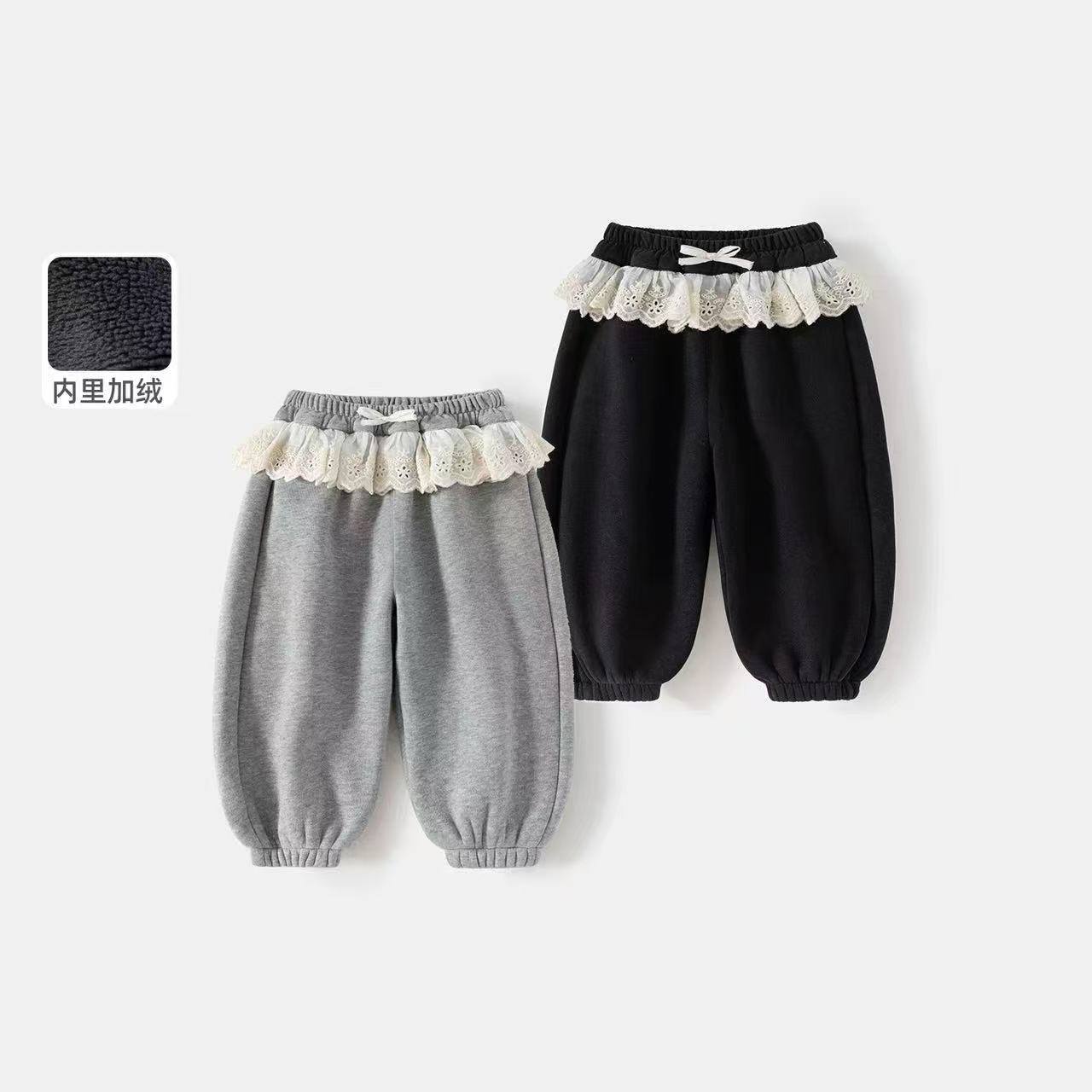 女童裤子秋冬款2025新款宝宝休闲束脚裤童装秋装儿童加绒卫裤冬装