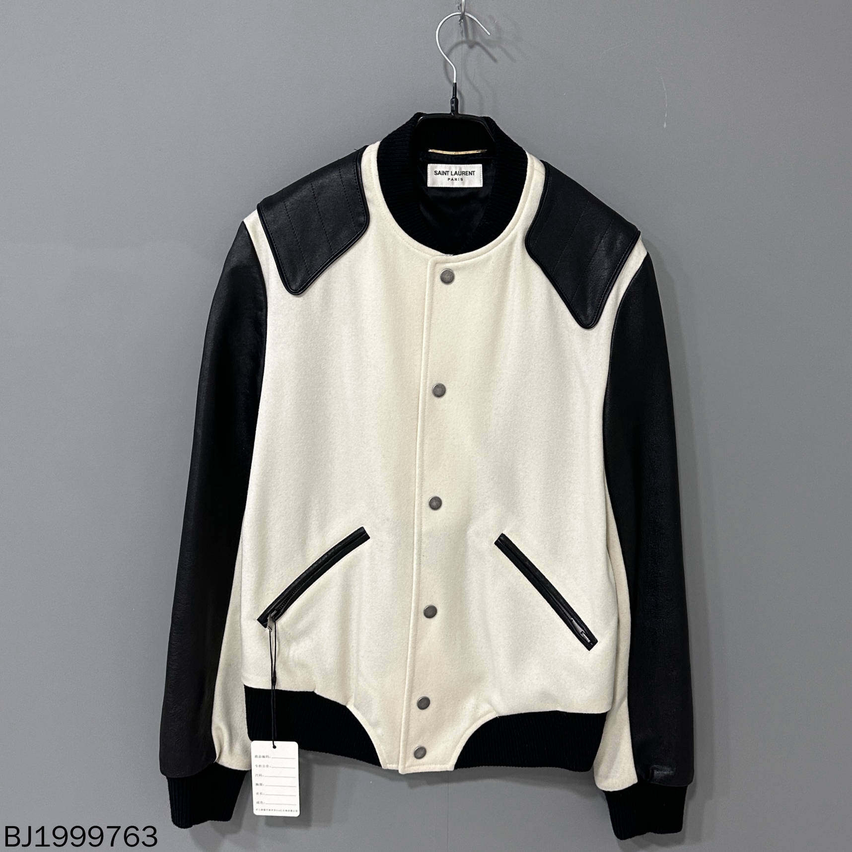 99新 YSL/圣罗兰 拼皮飞行员外套 /圣罗兰/38码/99763