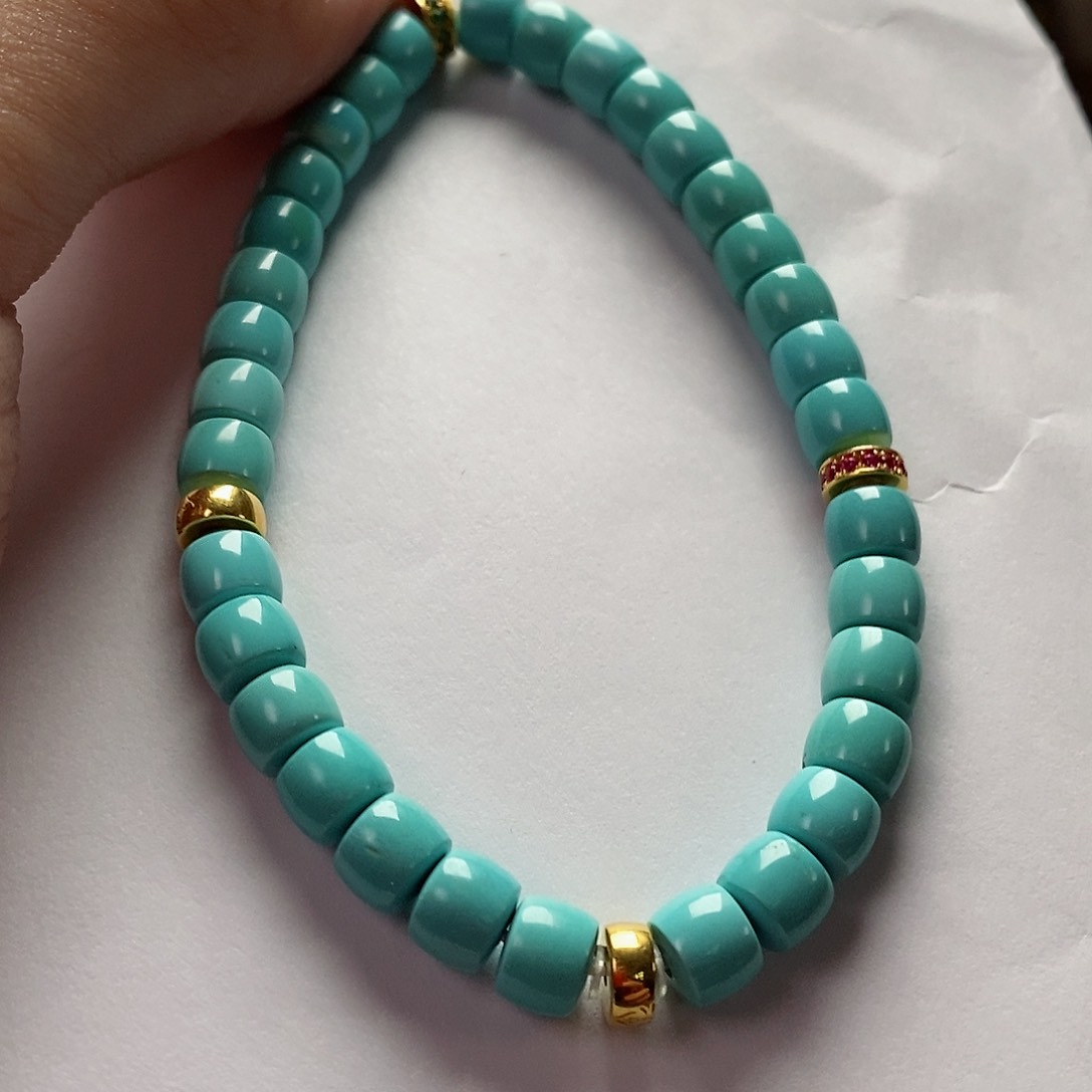 绿松石珠宝奇石18K金镶嵌